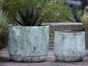 DELPHINIUM PLANTER, AEGEAN GREEN, SET OF 2- 16.5" X 15.0, 12.5" X 12.0"