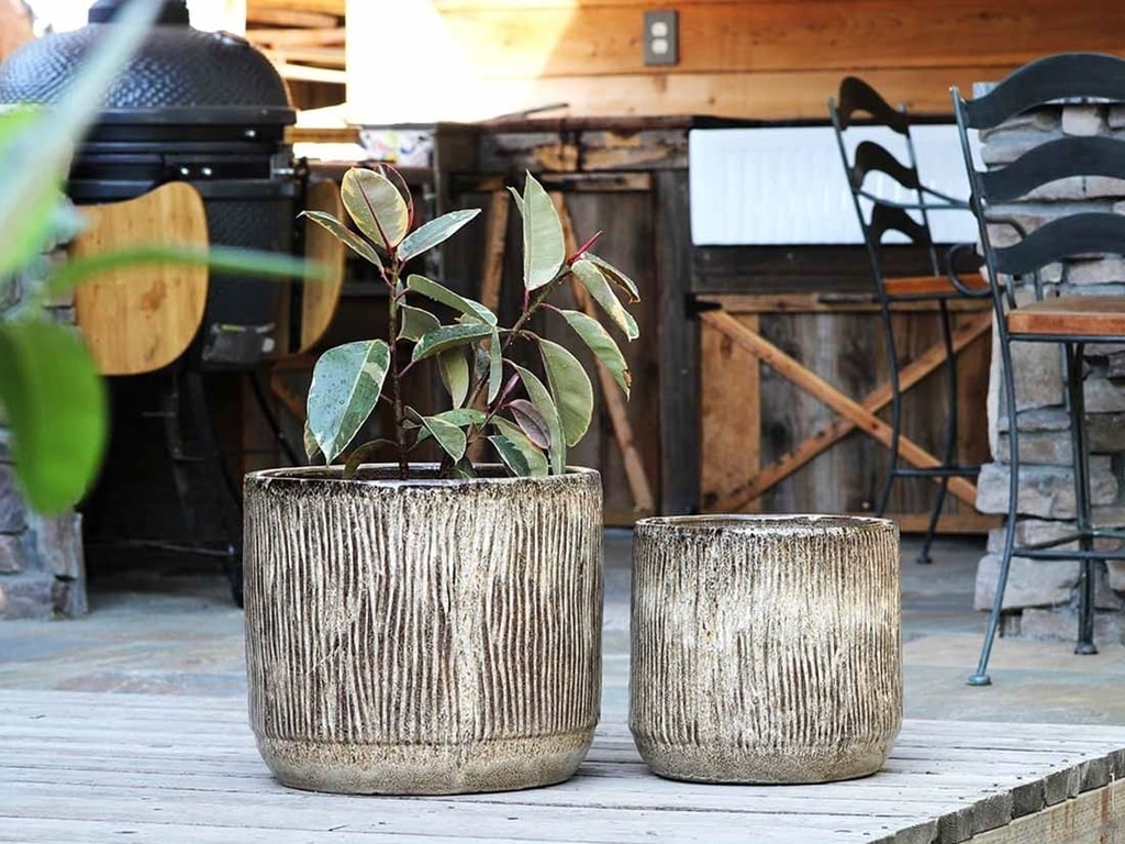 [PV-CG8255LMC-S2] DELPHINIUM PLANTER, LIGHT MOCHA, SET OF 2- 16.5" X 15.0, 12.5" X 12.0"