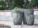 TALL GARDEN POT, CORAL GREY, SET OF 3- 19.5"X21.5", 15.5"X17.0", 11.5"X13.5"