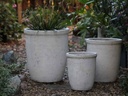 TALL GARDEN POT, CORAL WHITE, SET OF 3-19.5"X21.5", 15.5"X17.0", 11.5"X13.5"