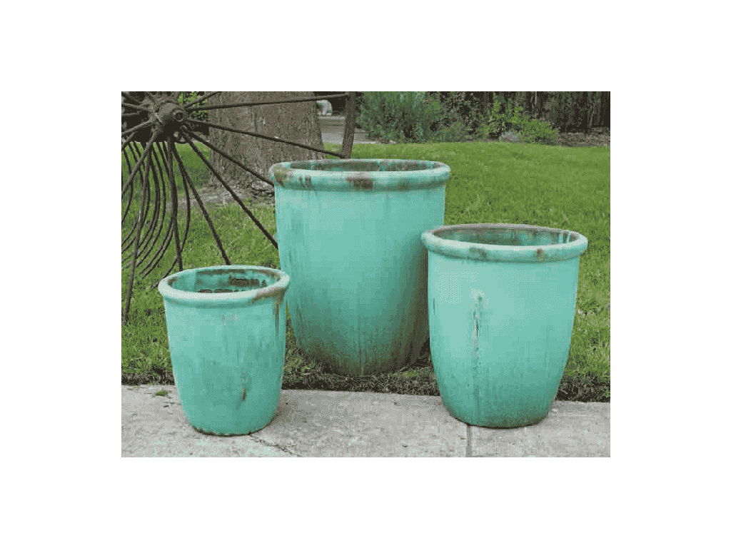 TALL GARDEN POT, MATTE TURQUOISE, SET OF 3 (BCD SIZE) - 19.5"X21.5", 15.5"X17.0", 11.5"X13.5"