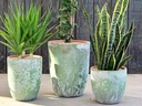 TALL MILANO CONE PLANTERS, AEGEAN GREEN, SET OF 3- 17"X23", 13"X18", 11"X14