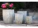 TALL MILANO CONE PLANTERS, AEGEAN WHITE, SET OF 4- 21.5"X27.0", 17"X23", 13"X18", 11"X14