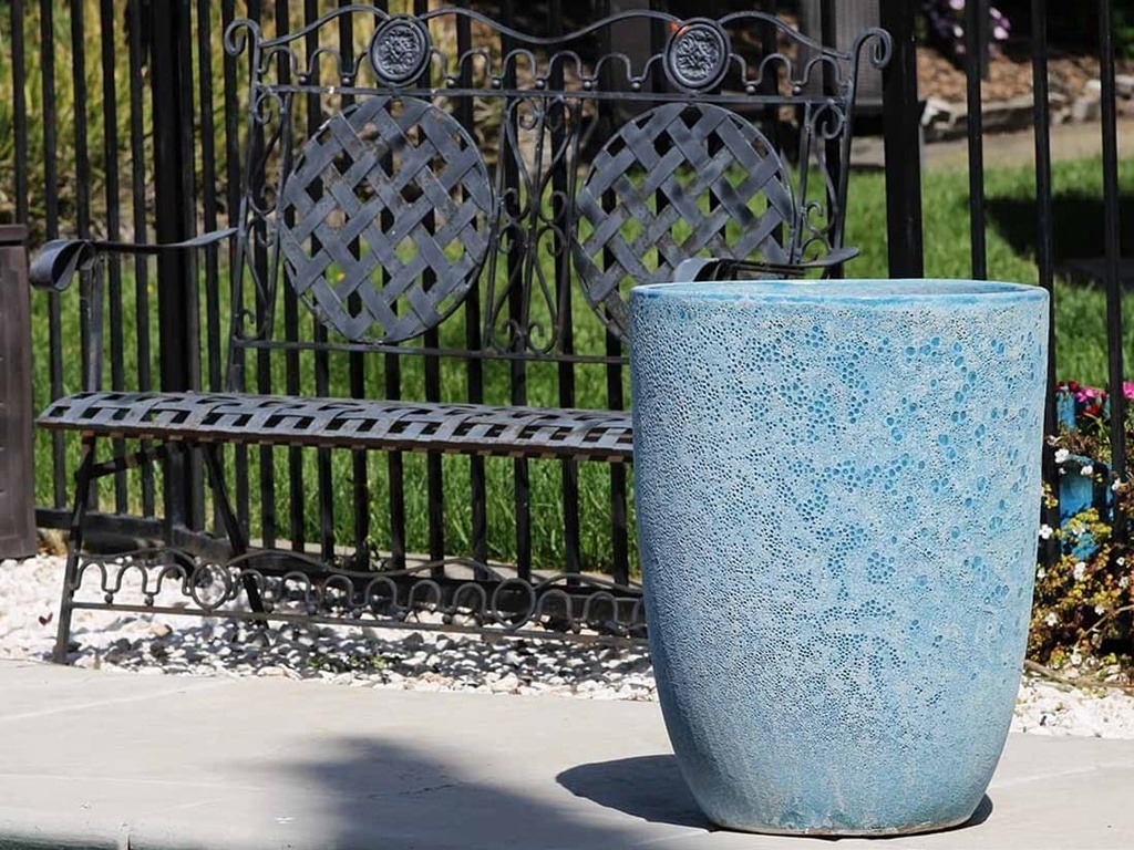 [PV-CG849CAQ-S4] TALL MILANO CONE PLANTERS, CORAL AQUA, SET OF 4-21.5"X27.0", 17"X23", 13"X18", 11"X14