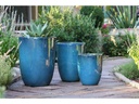 TALL MILANO CONE PLANTERS, GREEN MIRAGE, SET OF 3-17"X23", 13"X18", 11"X14"