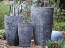 TALL CONE PLANTER, CORAL BLACK, SET OF 2- 17.5"X27", 13"X22.5"
