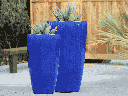 TALL CONE PLANTER, FALLING BLUE, SET OF 2- 17.5"X27", 13"X22.5"