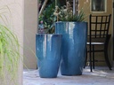 TALL CONE PLANTER, GREEN MIRAGE, SET OF 2-17.5"X27", 13"X22.5"
