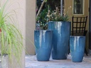 XLG TALL CONE PLANTER, GREEN MIRAGE, SET OF 3- 22"X38", 17.5"X27", 13"X22.5"