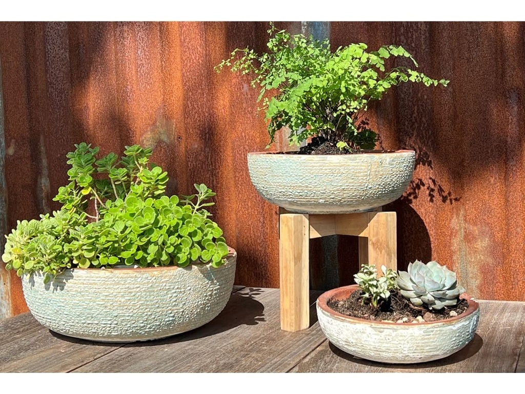 [PV-CGT3000CTG-S3] HANDTHROWN BOWL, COTTAGE GREEN, SET OF 3- 14.0" X 6.0", 12.0" X 5.0", 9.5" X 3.5"
