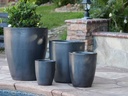 EXTRA LARGE CONE PLANTER, MATTE BLACK, SET OF 4 - 24.0" X 27.5", 18.5" X 21.0", 13.5" X 16.5", 10.0" X 12.0"