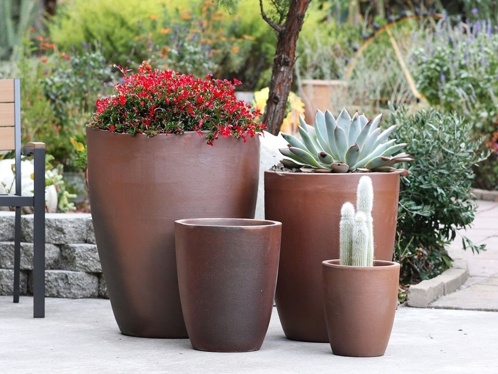 XLG CONE PLANTER, ORGANIC CLAY, SET OF 4 - 24.0" X 27.5", 18.5" X 21.0", 13.5" X 16.5", 10.0" X 12.0"