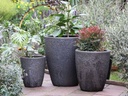 CONE PLANTER, SILVER ROCK, SET OF 3- 18.5"x21.0" , 13.5"x16.5", 10.0"x12.0"