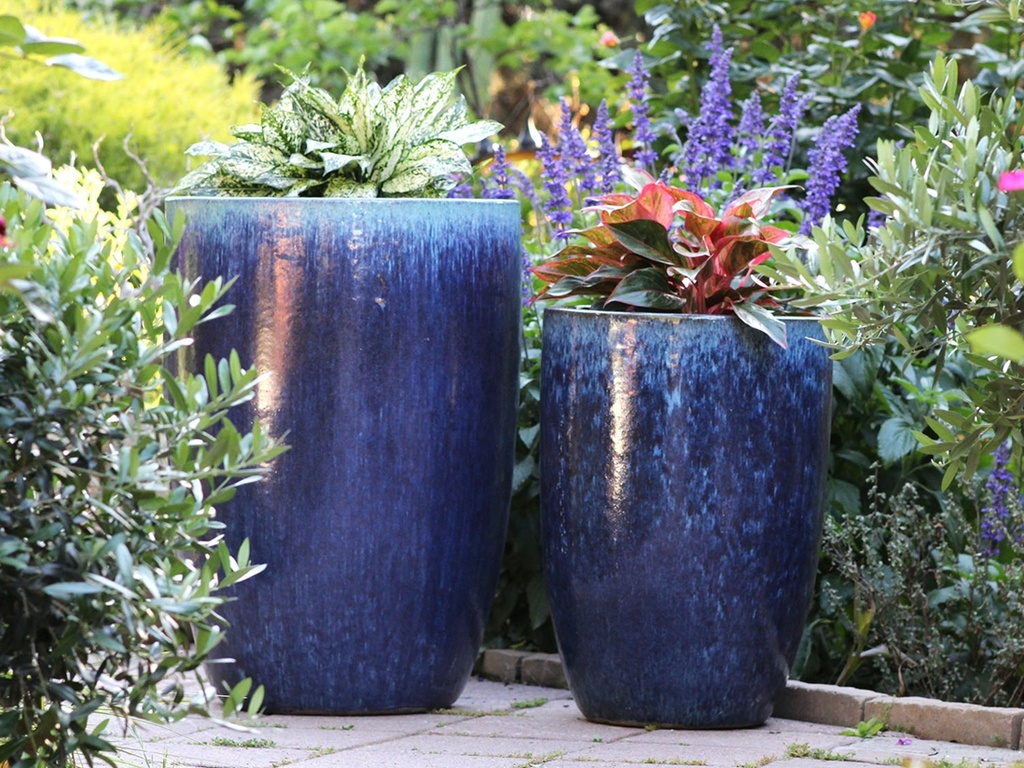 [PV-LB208LAC-S2] TALL BARREL  PLANTERS, LILAC, SET OF 2 - 22"X32.5", 18"X26"