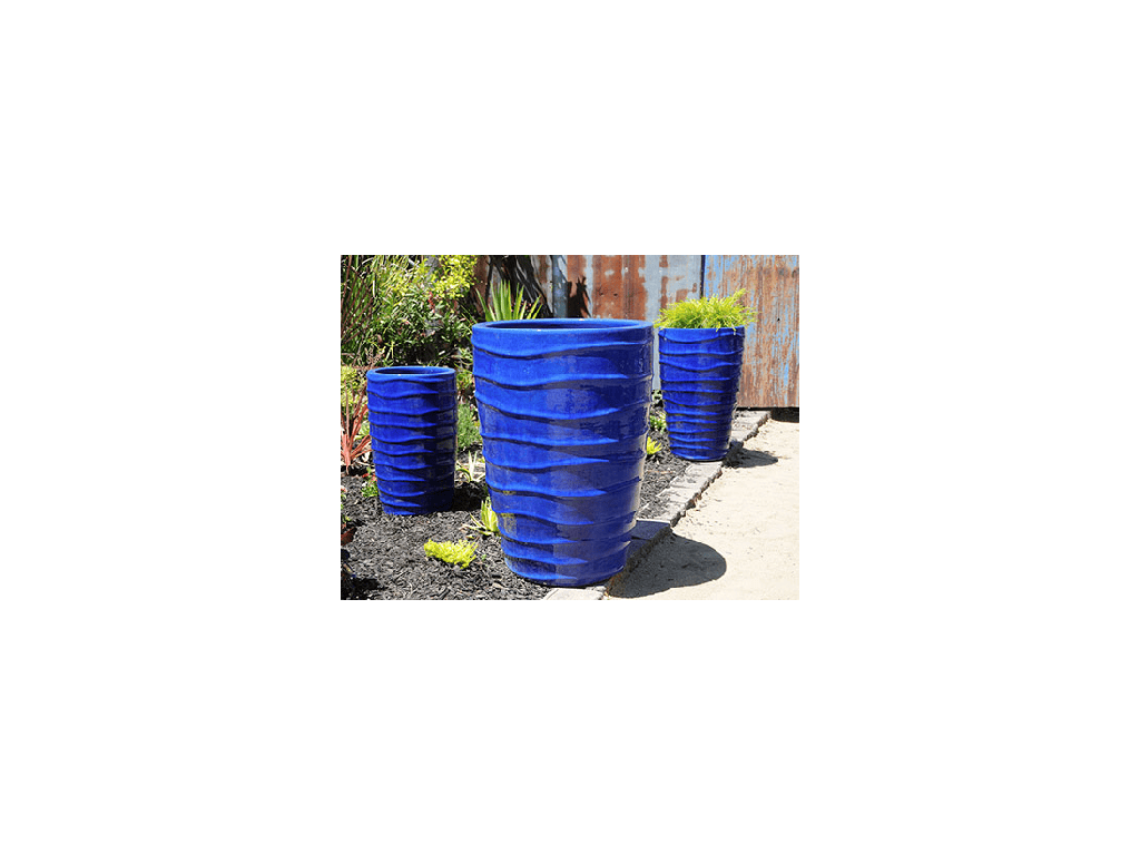 BEVERLY PLANTER, FALLING BLUE, SET OF 3, 25.0'' X 36.0'' 19.5'' X 31.5'' 15.0" X 25.0"