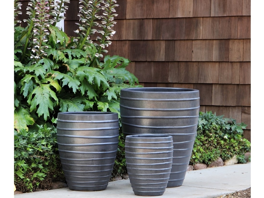 JARDIN DE NICE PLANTER, MATTE BLACK, SET OF 3 - 19.0" X 23.5", 15.0" X 19.5", 11.0" X 15.5"