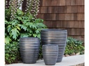 JARDIN DE NICE PLANTER, MATTE BLACK, SET OF 3 - 19.0" X 23.5", 15.0" X 19.5", 11.0" X 15.5"