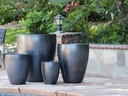 CATALINA POTS, MATTE BLACK, SET OF 4- 26.0"x29.5", 20.0"x24.5", 15.5"x18.5", 12.0"x13.5"