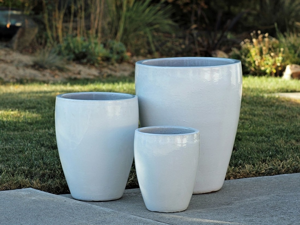 [PV-LB5016WWH-S3] CATALINA POTS, WHITE WHITE,  SET OF 3- 20.0"x24.5", 15.5"x18.5", 12.0"x13.5"