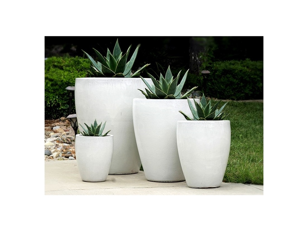 CATALINA POTS, WHITE NATURE STONE, SET OF 4- 26.0"x29.5", 20.0"x24.5", 15.5"x18.5", 12.0"x13.5"