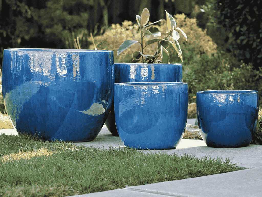 BIG SONOMA PLANTER, FALLING AQUA, SET OF 4 - 27.0" X 22.0", 22.0"X19.0", 17.5"X15.0", 14.0X12.5", ABCD
