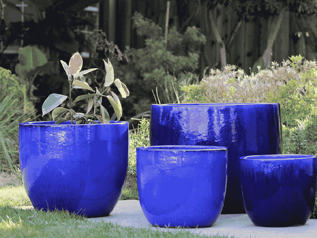 [PV-LB5151FB-S4] BIG SONOMA PLANTER, FALLING BLUE, SET OF 4 - 27.0" X 22.0", 22.0"X19.0", 17.5"X15.0", 14.0X12.5", ABCD