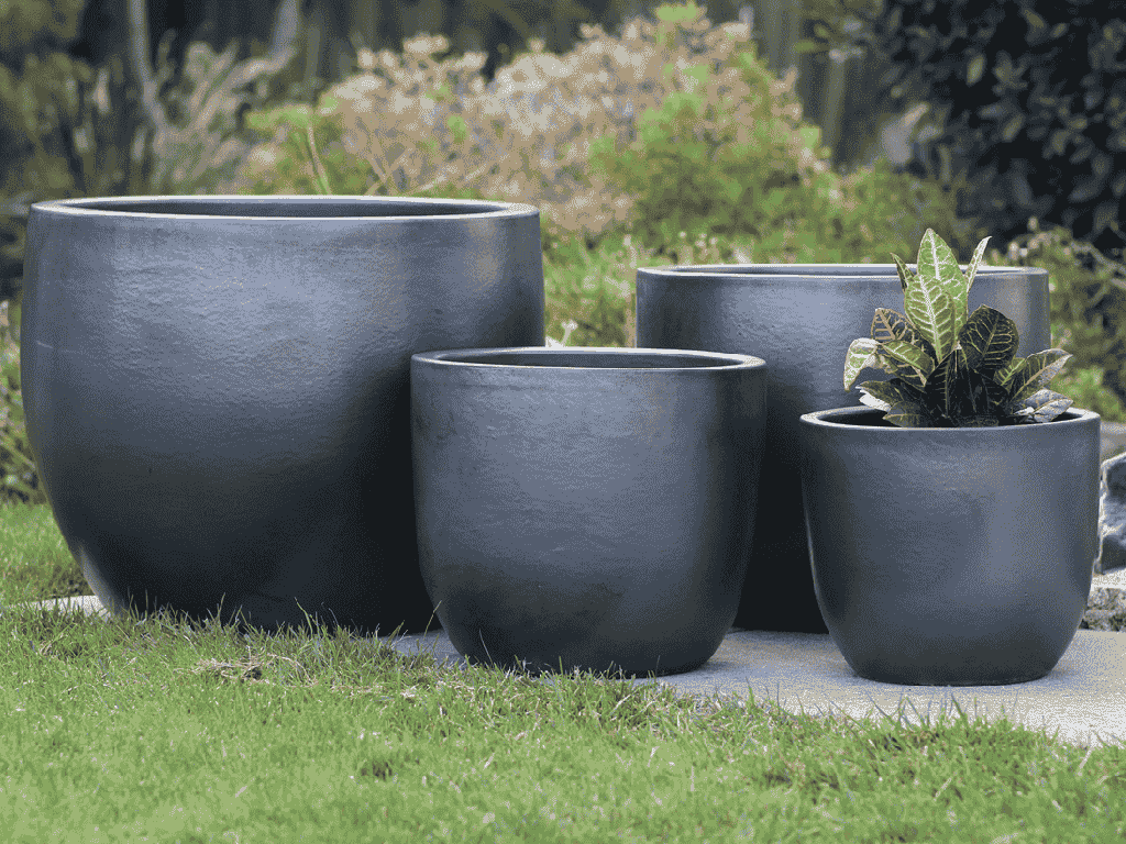 [PV-LB5151MK-S4] BIG SONOMA PLANTER, MATTE BLACK, SET OF 4 - 27.0" X 22.0", 22.0"X19.0", 17.5"X15.0", 14.0X12.5", ABCD