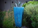 MEDIUM SLIM SQUARE POT, FALLING AQUA, SIZE B,  15.5”X34.5”