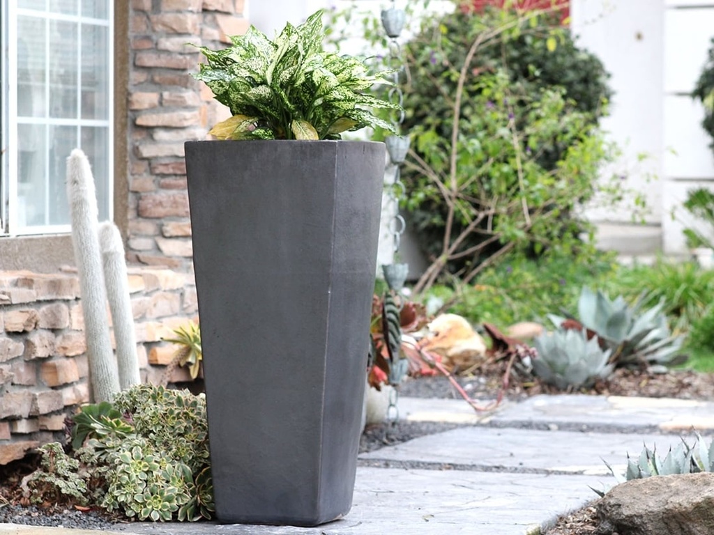 [PV-LB534MK-B] MEDIUM SLIM SQUARE POT, MATTE BLACK, SIZE B,  15.5”X34.5”