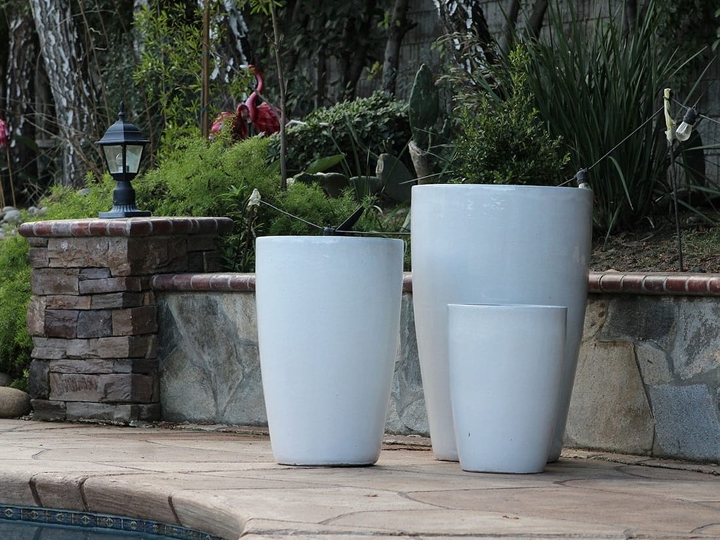 [PV-LB550WWH-S3] SLIM X-LARGE PLANTER, WHITE WHITE, SET OF 3- 20.5"x32.5", 16.5"x25.5",  13.0"X17.5"