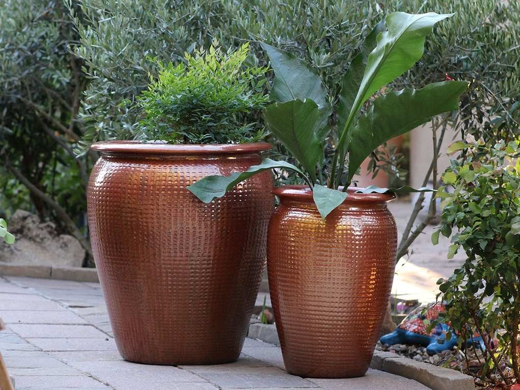 [PV-LB558MBZ-S2] MANHATTAN JAR PLANTER, MATTE BRONZE, SET OF 2- 22.5" X 27.5", 14" X 22"