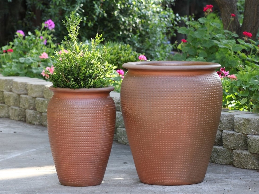 MANHATTAN JAR PLANTER, ORGANIC CLAY, SET OF 2 - 22.5" X 27.5", 14.0" X 22.0"