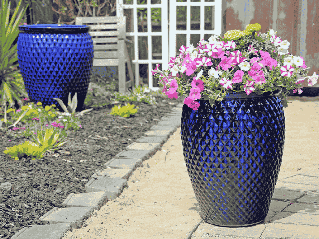 [PV-LB559FB-S2] MIAMI PLANTER, FALLING BLUE, SET OF 2 - 22.0'' X 29.0'', 16.5'' X 23.0''