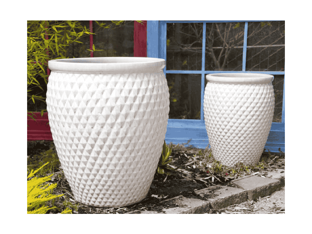 [PV-LB559WWH-S2] MIAMI PLANTER, WHITE WHITE, SET OF 2 - 22.0'' X 29.0'', 16.5'' X 23.0''