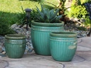 DECOR PLANTER, GREEN STREAM, SET OF 3 - 19.0" X 19.0", 15.5" X 15.0", 12.0" X 12.0"