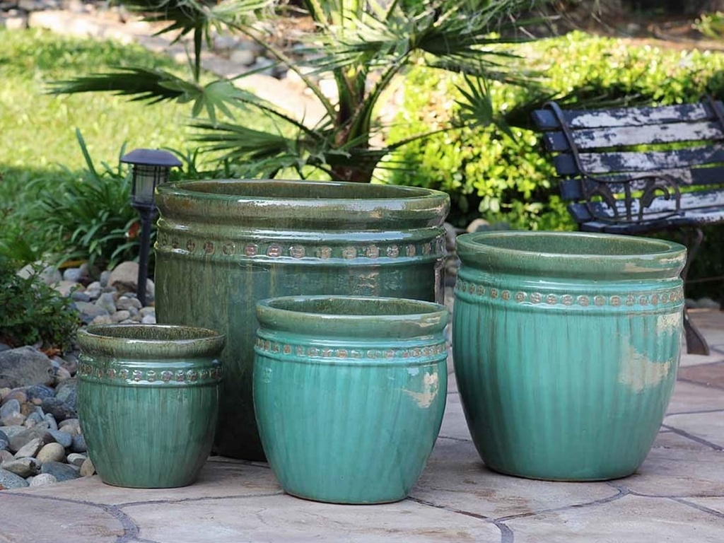 DECOR PLANTER, GREEN STREAM, SET OF 4 - 24.0" X 22.0", 19.0" X 19.0", 15.5" X 15.0", 12.0" X 12.0"