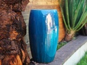 DRUM SHAPED PLANTER, FALLING AQUA, 20.0" X 35.0"