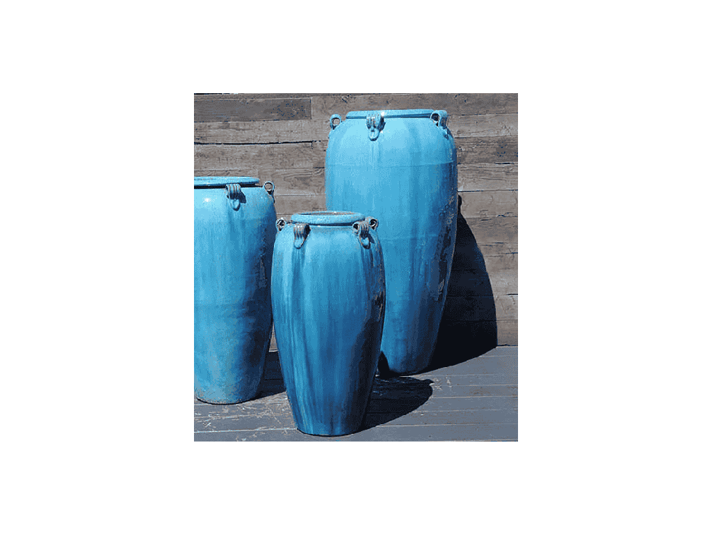 MEDIUM TALL JAR, FALLING AQUA, SIZE B - 19.0" X 33.5"