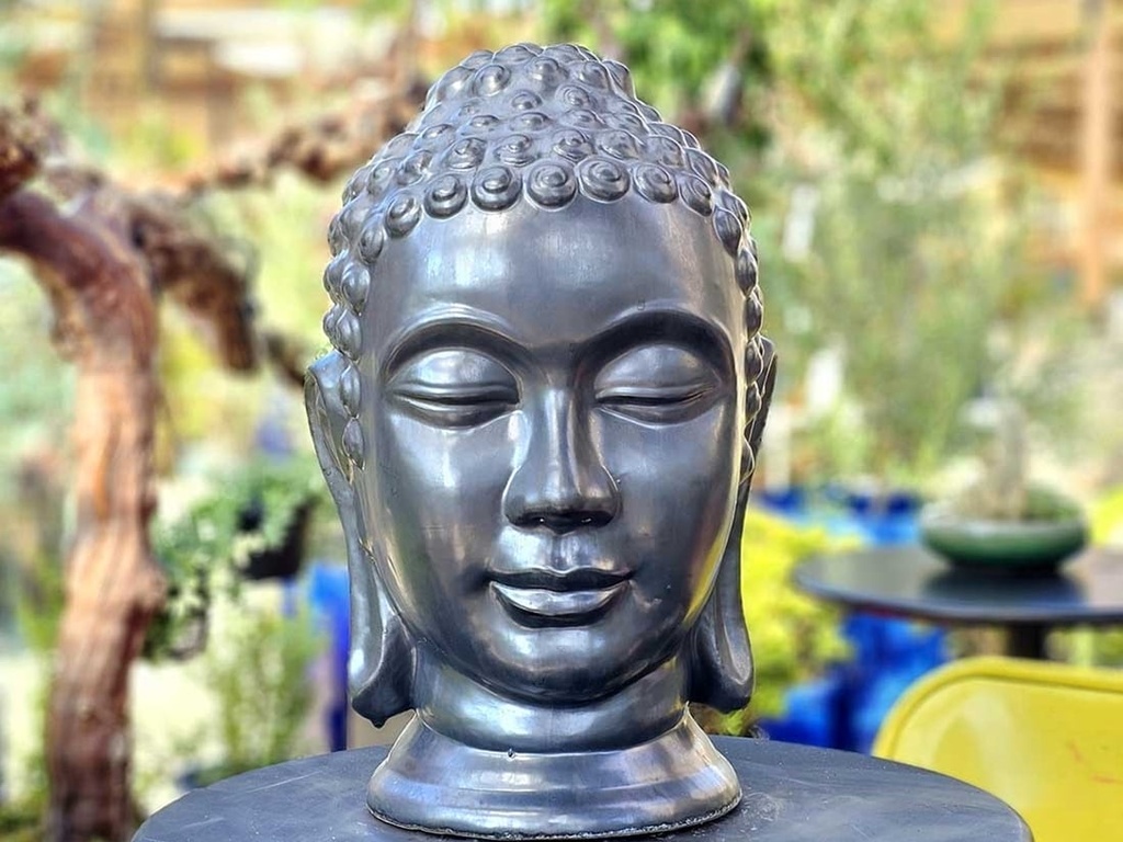 LARGE BUDDHA HEAD, MATTE BLACK, SIZE A, 17.5" X 30.5"