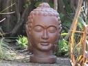 LARGE BUDDHA HEAD, ORGANIC CLAY, SIZE A, 17.5" X 30.5"