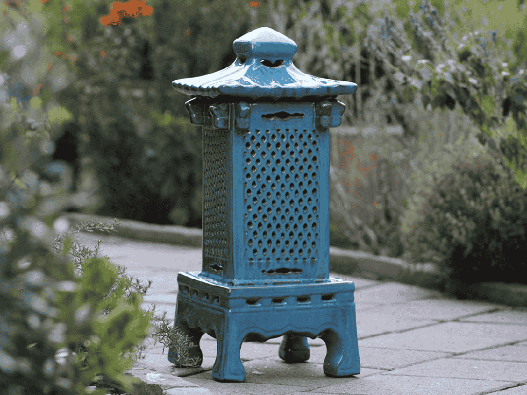 [PV-LBST10FAQ] TIKI LANTERN, FALLING AQUA, 10"X25"