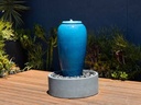 MEDIUM TALL JAR, FOUNTAIN, FALLING AQUA, SIZE C, 20"X36"  (BASE/PUMP SOLD SEPERATELY)