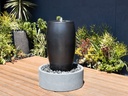DRUM SHAPE FOUNTAIN, MATTE BLACK, 20"X35"  (BASE/PUMP SOLD SEPERATELY)
