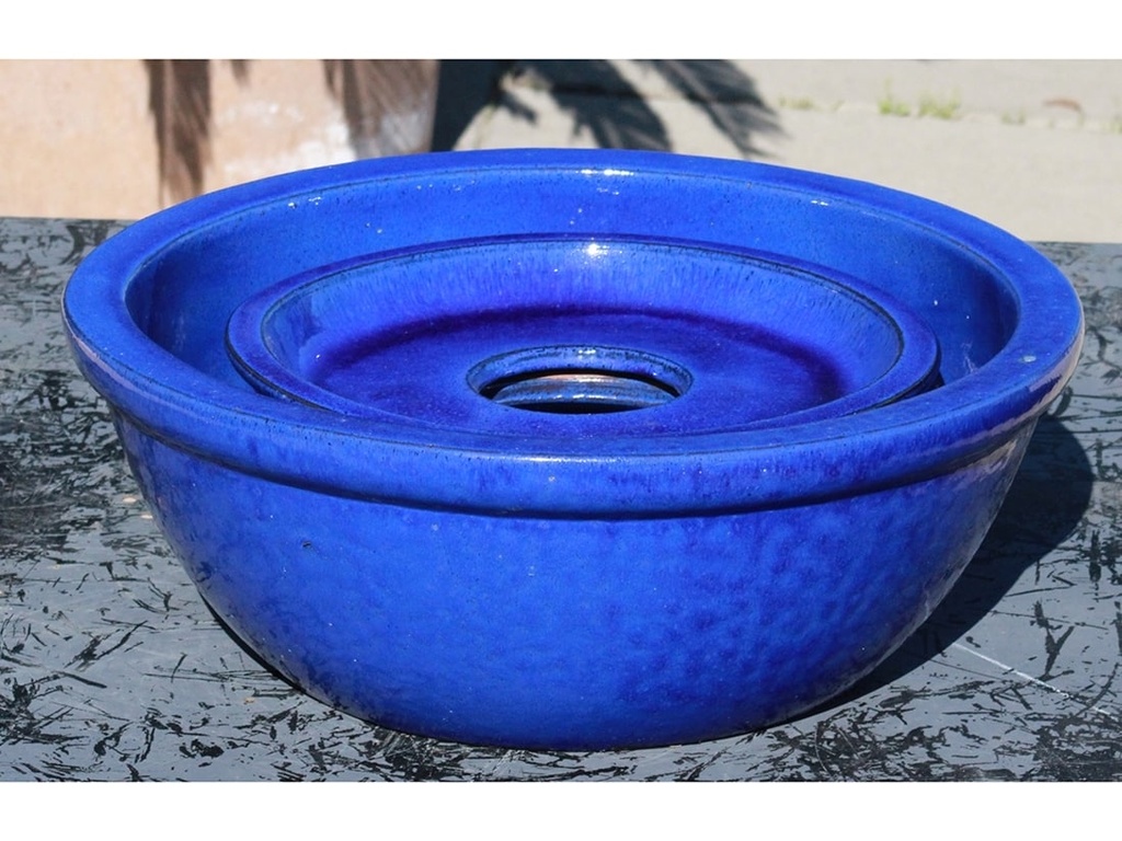 FOUNTAIN BASE WITH COVER, FALLING BLUE 24.5"x8.5"