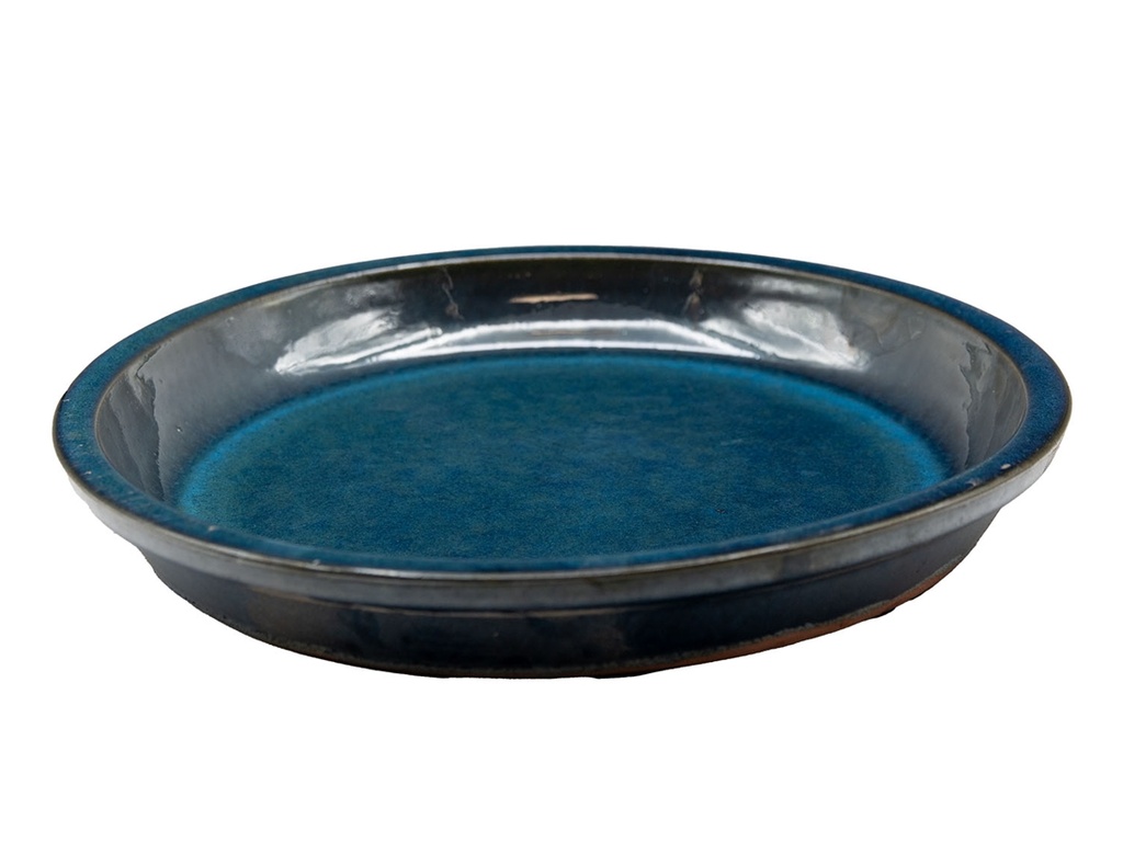 ROUND SAUCER, GREEN  MIRAGE, 14.5"D