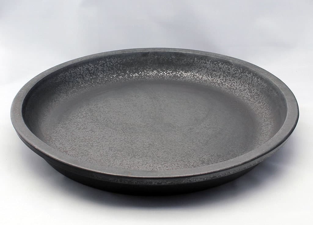 ROUND SAUCER, MATTE BLACK, OD 15", ID 12"