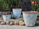 VASO PLANTER, ATLANTIS SKY, SET OF 3 - 21.0" X 21.0", 16.0: X 14.0", 12.0" X 11.0"