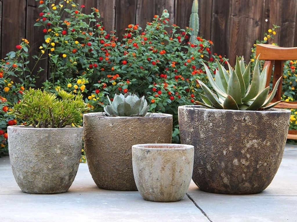 [PV-TS0097ABW-S4] RIMLESS PARCO PLANTER, ATLANTIS BROWN, SET OF 4 - 23.0" X 19.0", 19.0" X 15.0", 15.0" X 13.0", 11.5" X 10.5"