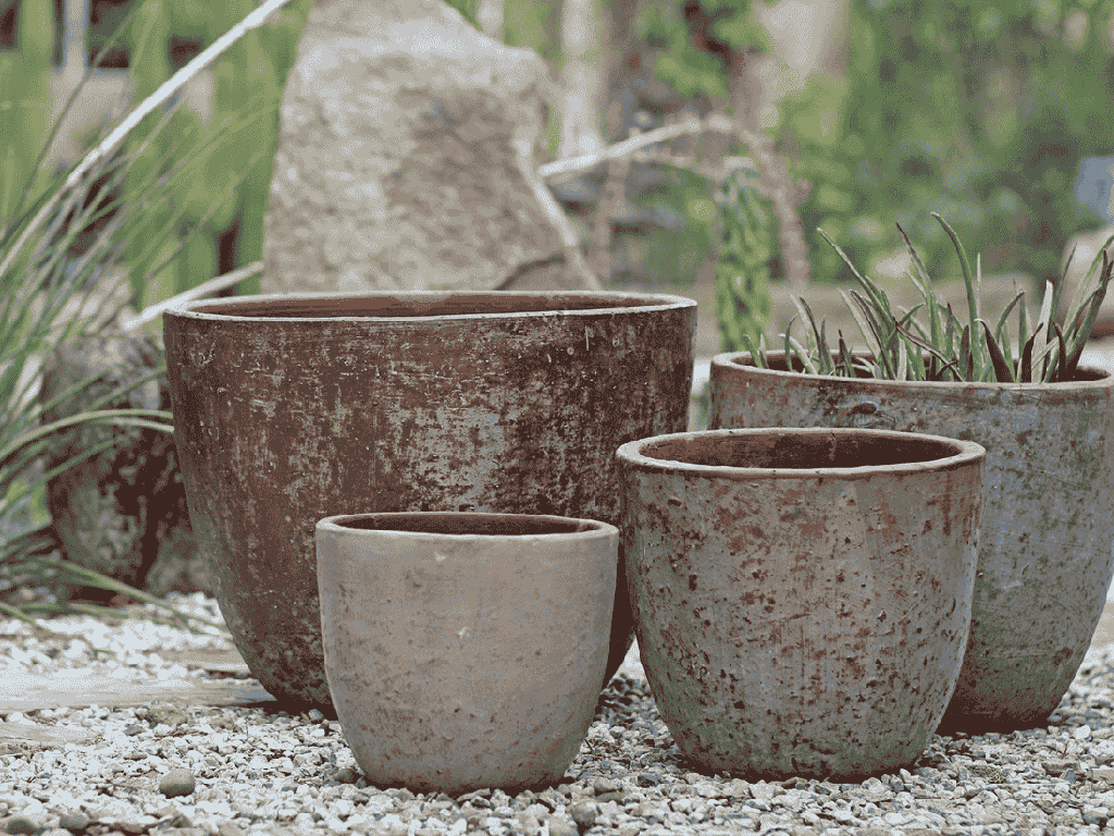 RIMLESS PARCO PLANTER, HEIRLOOM WHITE, SET OF 4 - 23.0" X 19.0", 19.0" X 15.0", 15.0" X 13.0", 11.5" X 10.5"