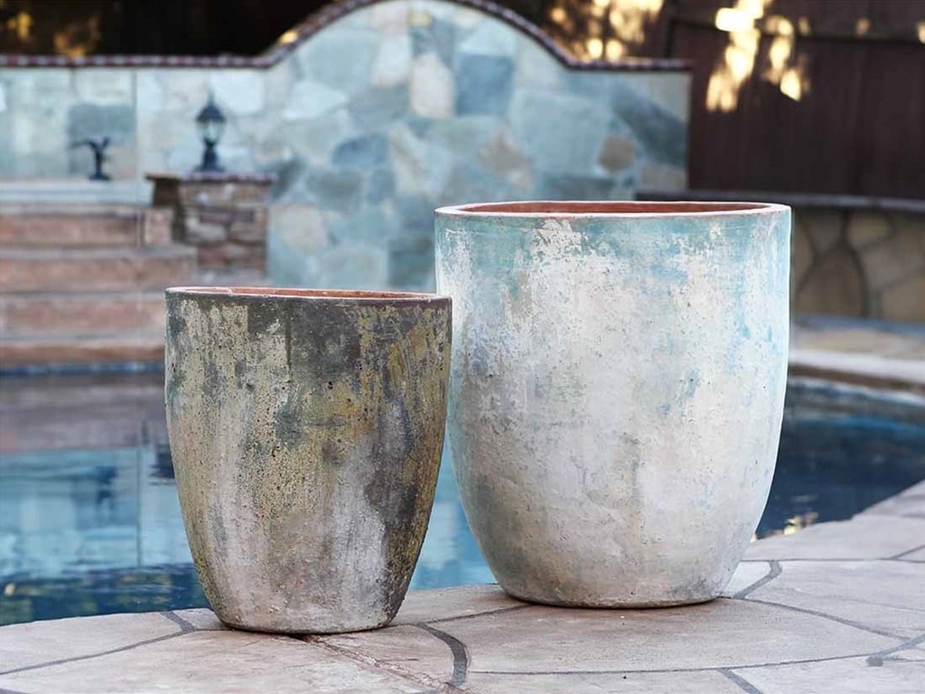 [PV-TS0124ATS-S2] RIMLESS PARCO ALTO PLANTER, ATLANTIS SKY, SET OF 2 - 25.0" X 29.0", 19.0" X 25.0"